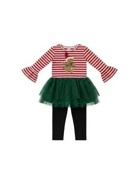 Blueberi Boulevard Girls Gingerbread Tutu Leggings Set Christmas Holiday NWT